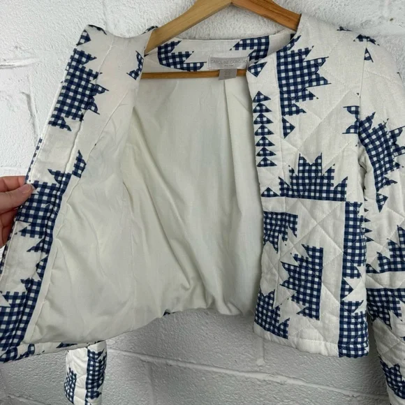 Caroline Constas Quilted Gingham Patchwork Jacket — XS - Picture 5 of 8